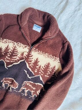 Old Navy Bison Print Sherpa